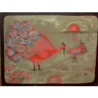 Russ Thompson, What had the bird to do with being red, 1967-68 Mixed Media Red Birds THOMPSON, Russ