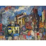 Alex Redein, Alex Redein, American, 1912 - 1990, Gouache City Tenements Signed lower right