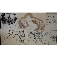 Untitled by Reuben Nakian, Eleven Works of Fine Art Charcoals, Watercolors, possible lithographs, most signed, sold May 2009