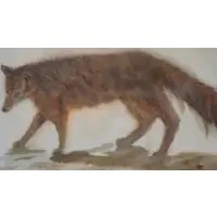 Rex Chait, Untitled, Mixed Media of Red Fox Signed lower right