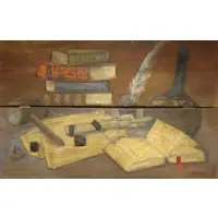 Homer Hill, Consists of paint, actual print blocks on two joined boards, 1967 Mixed Media on Board Signed and dated lower right
