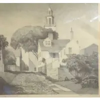 Ruth Haviland Sutton, Untitled, Lithograph Nantucket titled Stone Alley