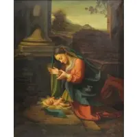 Socrate Butazzi, La Vercine Adorna Il Bambino (Virgin Mary Adorning the Child), Oil on Canvas