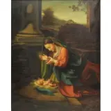 Socrate Butazzi, La Vercine Adorna Il Bambino (Virgin Mary Adorning the Child), Oil on Canvas