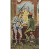 Philip Reisman, Couple in a Bar, Watercolor
