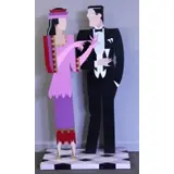 Giancarlo Impiglia, Conversation, Polychrome Wood Sculpture, 1983