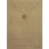 Christ of St John of the Cross by Salvador Dalí, Etching "Christ of St John of the Cross", sold Sep 2015