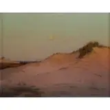 Warren Sheppard, The Rising Moon, Setting Sun at Fire Island, Oil on Canvas