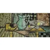 Charles Levier, Still Life with Pitcher and Lemons, Oil on Canvas