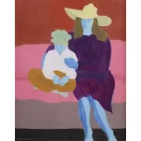 March Avery, Mother and Son, 1981, Oil on Board "Mother and Son" 1981