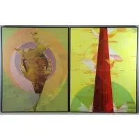 Viktor Majdandžic, Shyness, Two Abstract Acrylics on Masonite
