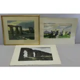 Richard Sargent, Untitled, 3 Watercolor Landscapes