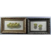 Richard Sargent, Untitled, 2 Acrylic on Canvas Lemon Still Lifes in Hand Carved Wood Frames
