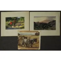 Untitled by Richard Sargent, 3 Watercolors, sold Oct 2015