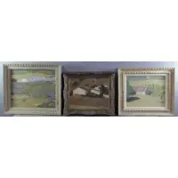 Richard Sargent, In carved wood frames, 3 Acrylic on Canvas Ronda, Spain Landscapes