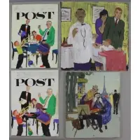 Richard Sargent, Untitled, 4 Preliminary Saturday Evening Post Cover Illustrations, Casein on Paper