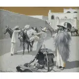 Frederic Remington, We Packed Our Mules in the Corral of the Hotel, 1889, Gouache on Paper