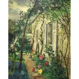 Maurice Boitel, Le Jardin du Peintre a Conches (Tet Marne), Oil on Canvas "Le Jardin du Peintre a Conches (Tet Marne)"
