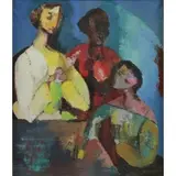 Alfred Rogoway, Modernist Figures, Oil on Canvas