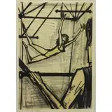 Bernard Buffet, The Trapeze Artists, Lithograph "The Trapeze Artists"