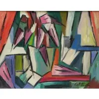 Untitled Abstract Composition by Karl Knaths, Oil on Board, sold Oct 2015