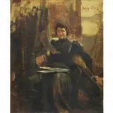 Portrait of a Seated Woman by Julian Russell Story, Oil on Canvas, sold Jan 2016