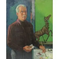 Ernest Fiene, Self Portrait, Oil on Canvas