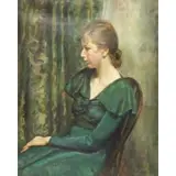 Thomas Spector, Portrait of a Seated Woman, Oil on Canvas