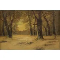 Thomas M Moore, Winter Landscape, Oil on Canvas