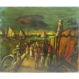 Sylvain Vigny, Figures on the Shore, Oil on Canvas