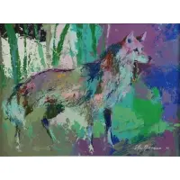 LeRoy Neiman, Wolf, 1972, Oil on Board