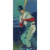 LeRoy Neiman, Untitled, Oil on Board of a Baseball Player