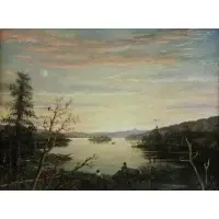 Blaikie Hines, Life on Maine Lake, Oil on Canvas