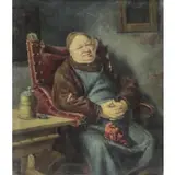Eduard von Grützner, Monk Smoking