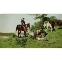 Jaroslav Věšín, Cossack Camp, Oil on Canvas "Cossack Camp"