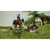 Jaroslav Věšín, Cossack Camp, Oil on Canvas "Cossack Camp"