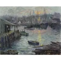 Albert Ruben, Gloucester Evening, Oil on Canvas