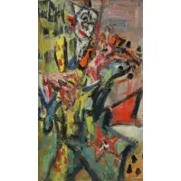 Clown Violinist by Gen Paul, Oil on Board, sold Apr 2016