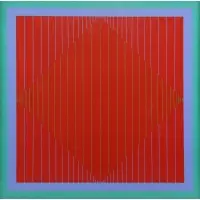 Richard Anuszkiewicz, Metallic Water, 1964, Oil on Masonite "Metallic Water" 1964