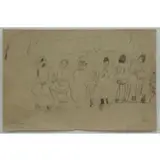 Jules Pascin, Figures on a Bench
