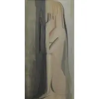 Joseph M Hanson, Nude in Shadow, Oil on Canvas