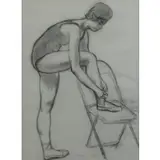 Isaac Soyer, Dancer, Charcoal on Paper