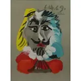 Portraits Imaginaires by Pablo Picasso, 1969, Color Lithograph from "Portraits Imaginaires" 1969, sold Dec 2014