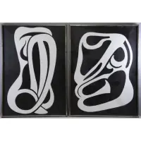Sam Diamond, Untitled, Two Abstract Oils on Canvas