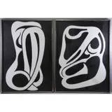 Sam Diamond, Untitled, Two Abstract Oils on Canvas