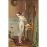 Victor Marais-Milton, Nude Beauty at Vanity, Oil on Canvas