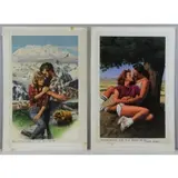 Dick Kohfield, Wild and Free, Two Original Oil on Board Cover Art Illustrations