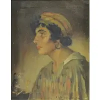 Frederick Dirnfeld, Sandra, Oil on Canvas Portrait "Sandra"