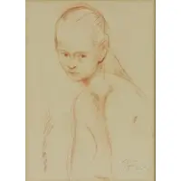 Untitled by Joseph Floch, Sanguine on Paper, sold Feb 2016