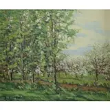 Magi Oliver, Spring Landscape, Oil on Canvas